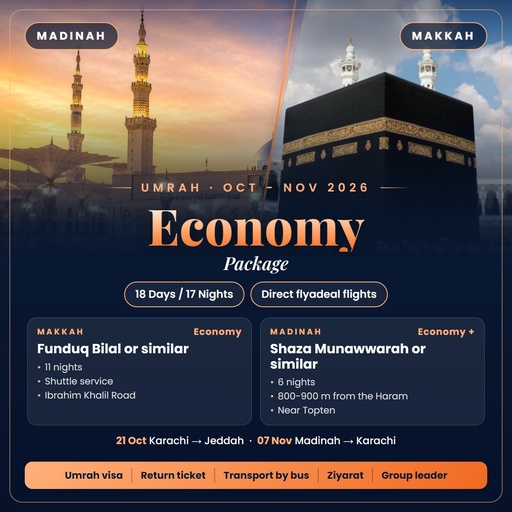 Umrah Oct-Nov 2026 - Economy Package